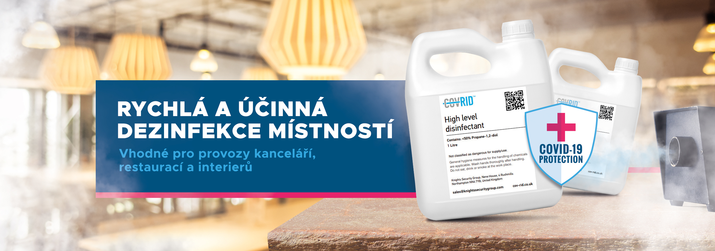 Covrid rychlá a účinná dezinfekce místností