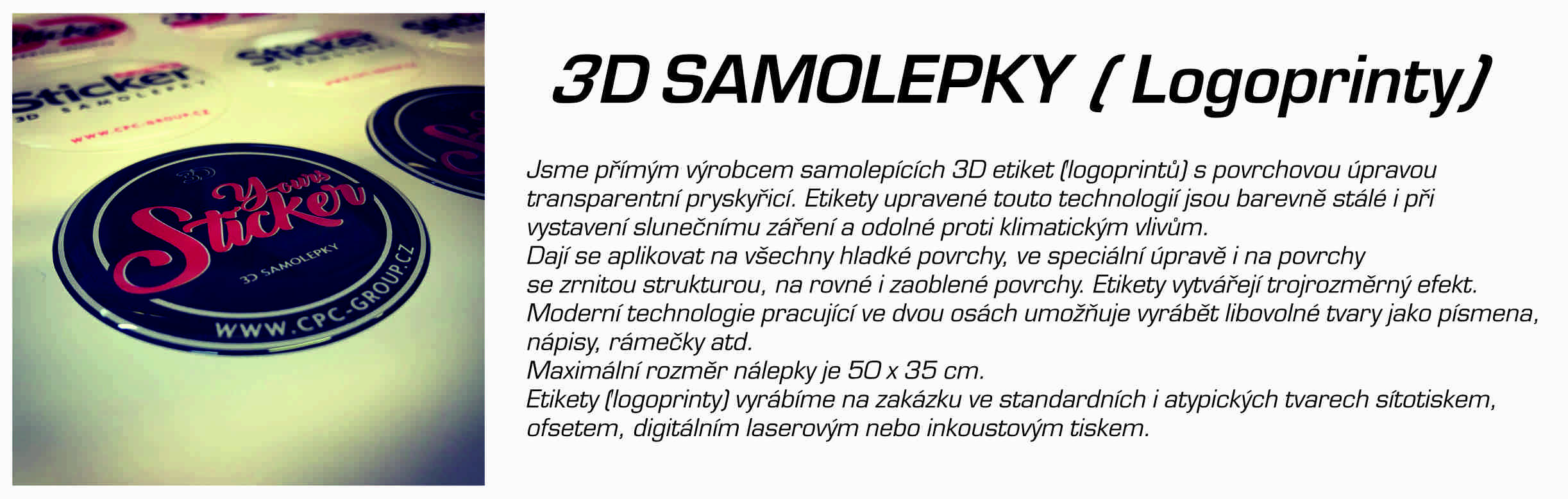 3D SAMOLEPKY (Logoprinty)