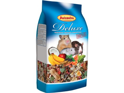 Avicentra Malý Hlodavec Deluxe - 1kg  Výběrová krmná směs pro malé hlodavce obohacená o spoustu oříšků, ovoce a zeleniny