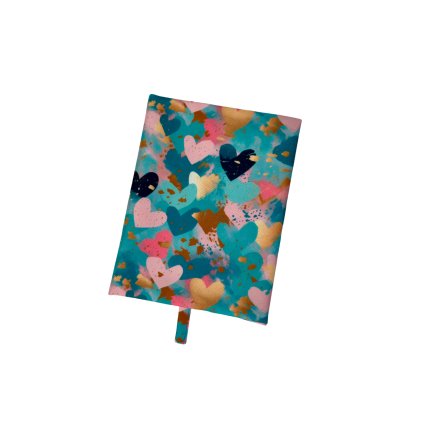 Nastavitelný obal na knihu - srdíčka