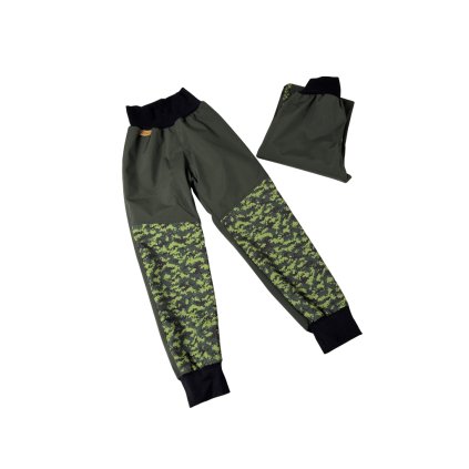 Letní softshellové kalhoty - khaki