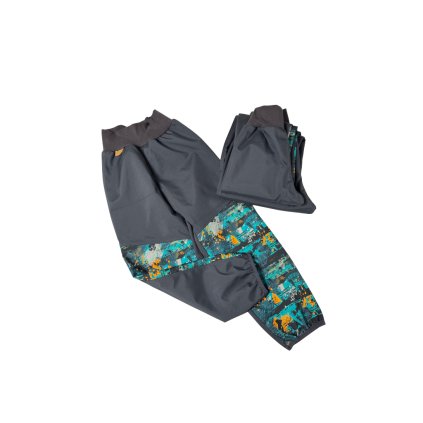 Letní softshellové kalhoty - šedé se vzorem