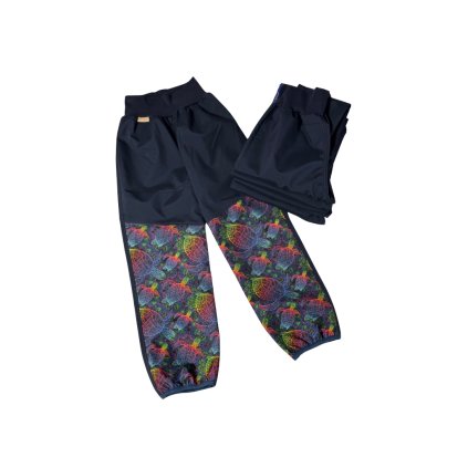 Letní softshellové kalhoty - tmavě modré se želvičkami