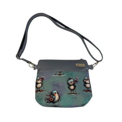 Malá crossbody kabelka - ptáčci a květinky
