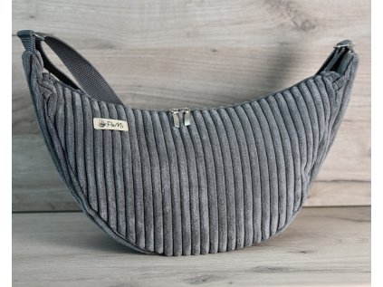 Crossbody kabelka / ledvinka - šedohnědá