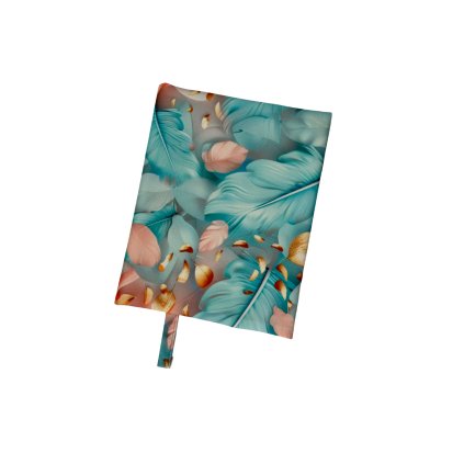 Nastavitelný obal na knihu - modrá peříčka