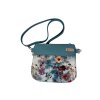Malá crossbody kabelka - květy na světle modré