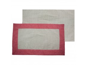 HOME ELEMENTS Prostírání s obrubou 30 x 50 cm, béžová + červená z recyklované bavlny