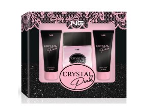 NG Dárková dámská sada eau de parfum 100ml, sprchový gel, tělové mléko 50 ml, Crystal pink