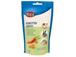 CARROT DROPS - mrkvové dropsy, pamlsek pro hlodavce, 75 g