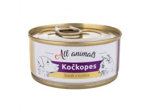 ALL ANIMALS konzerva KOČKOPES steak z kuřete, 100 g