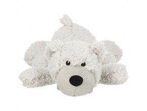 Be Eco medvěd ELROY, plyšová hračka se zvukem pro psy, 42 cm, bílá
