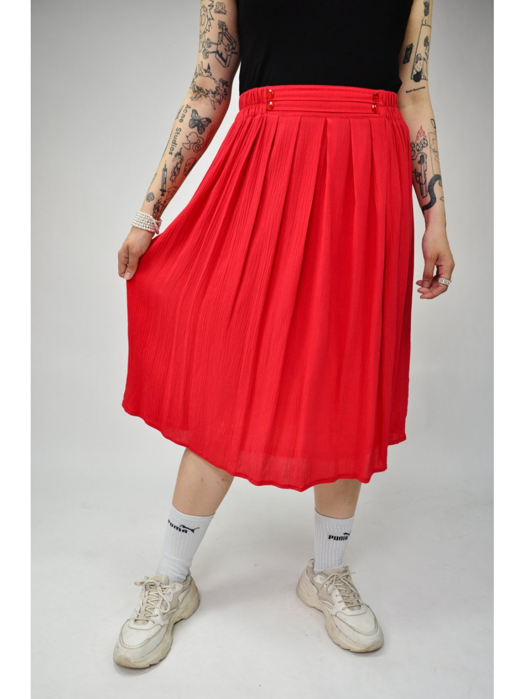 červená vintage sukně na gumu