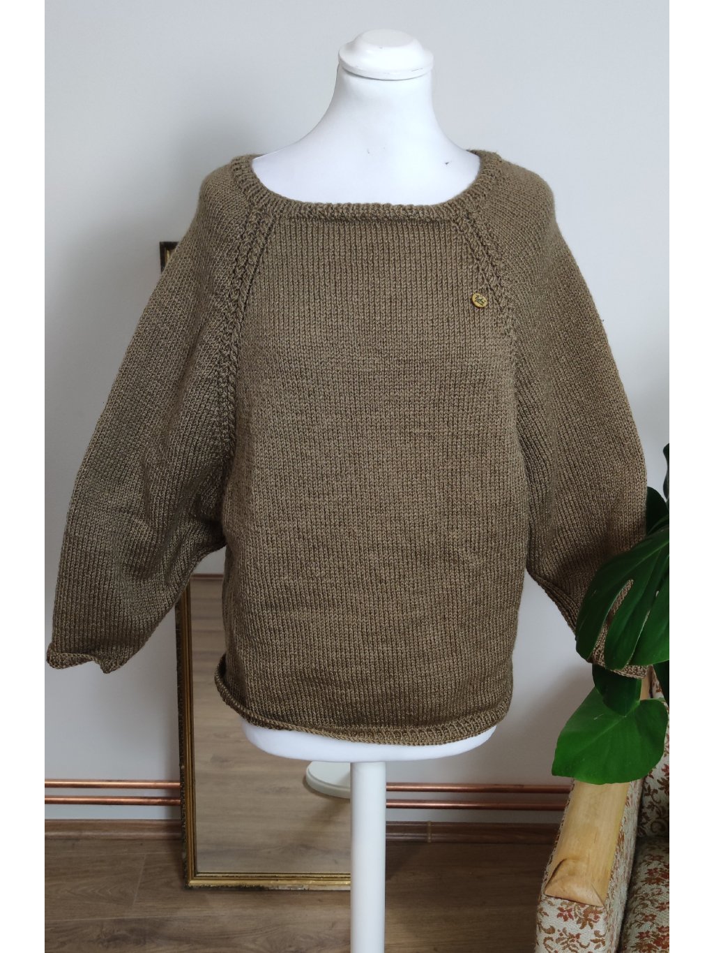 hnědý vintage handmade svetr