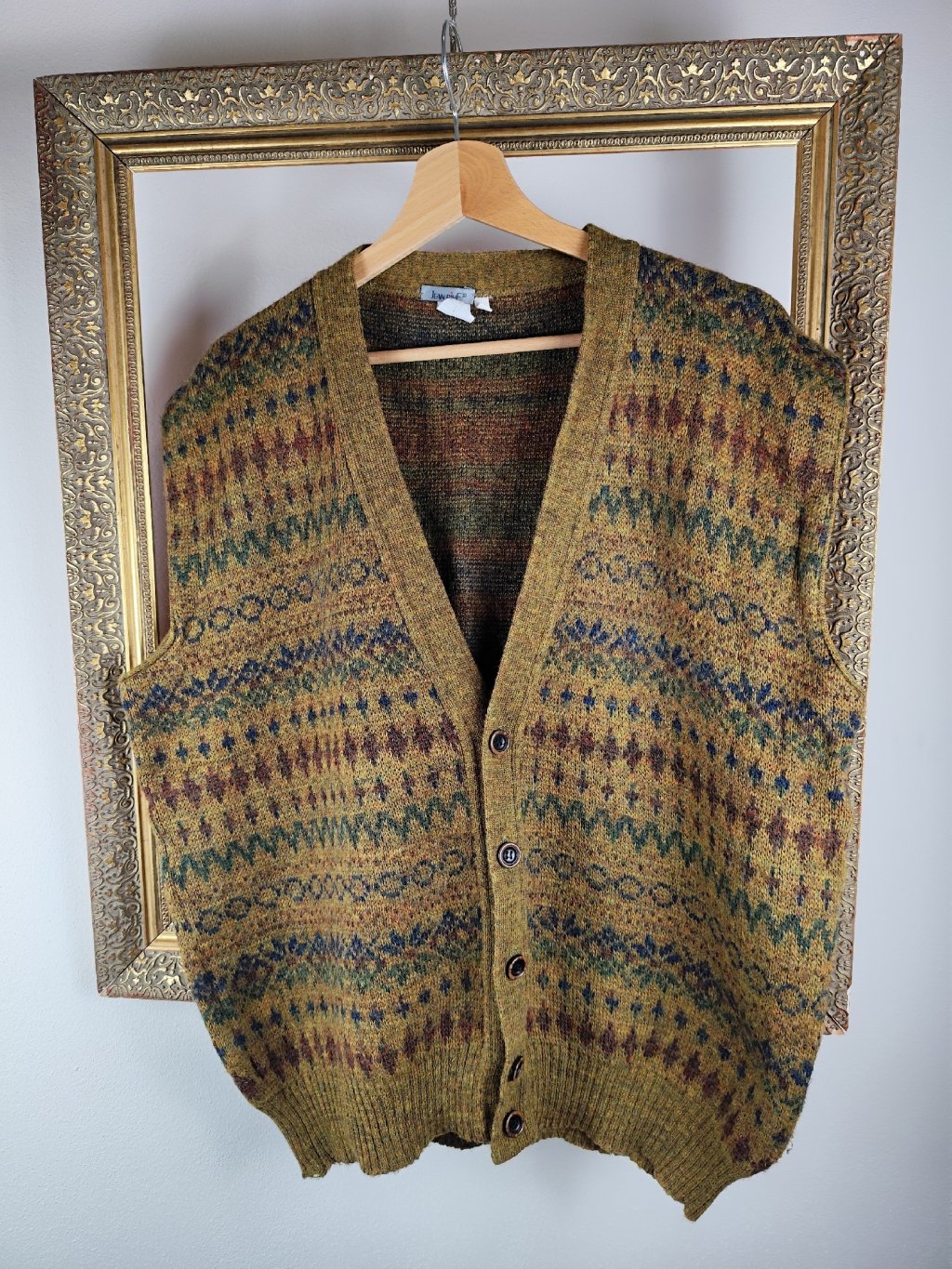 khaki vintage pánská vesta