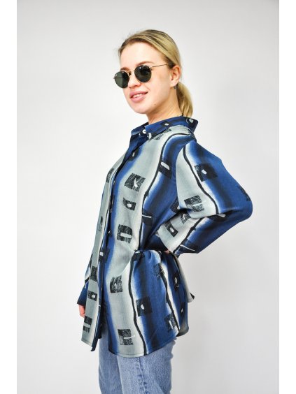 modrá vintage halenka