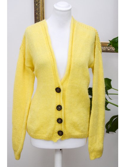 pletený vintage žlutý svetr