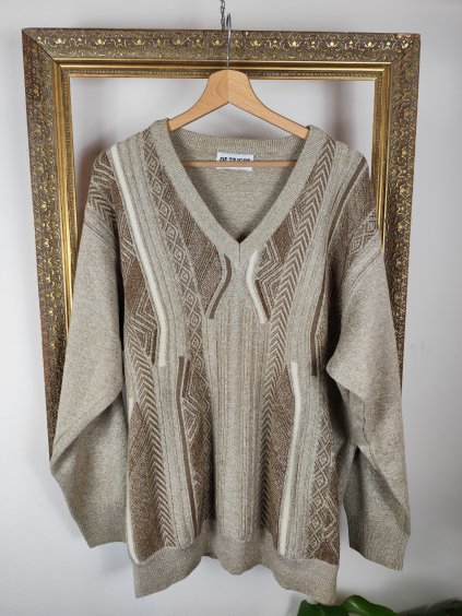 světle hnědý vintage pánský svetr