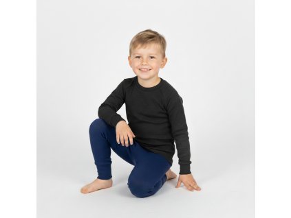 Merino dětské triko grafitové