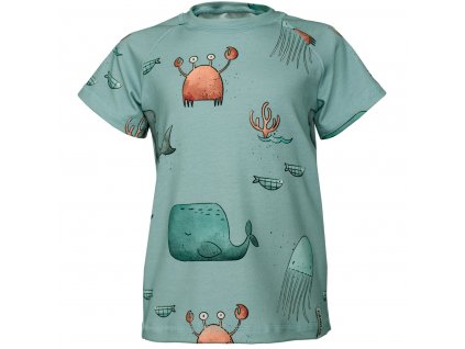 Organická chladivá bavlna tričko krátký rukáv dětské Oceán