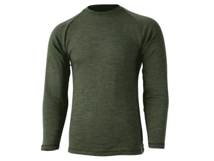 merino triko pánské tmavá olivová