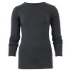 Merino tričko dlouhý rukáv kulatý výstřih dámské Grafitová
