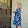 Organická bavlna šaty dlouhý rukáv dětské Pírka