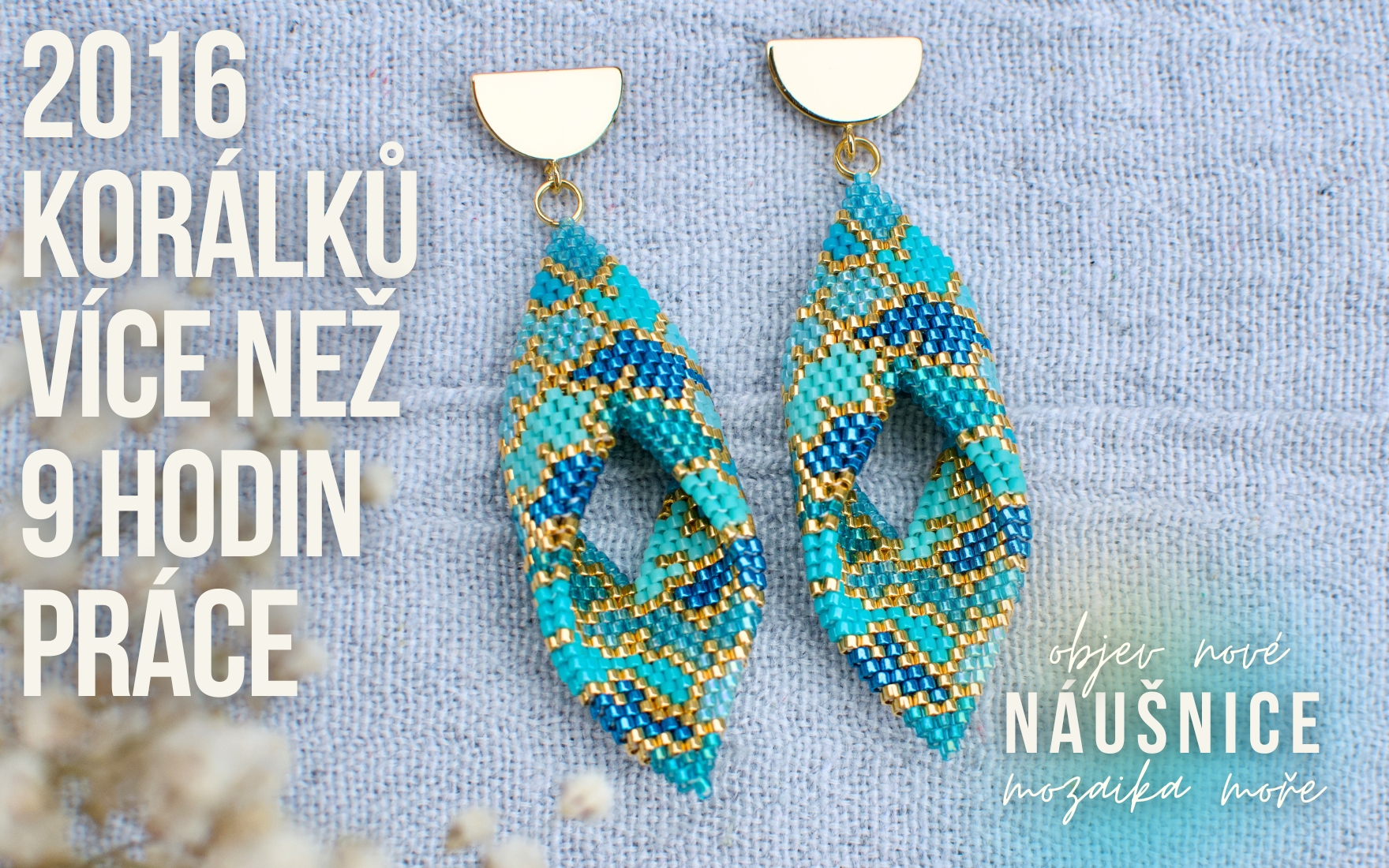 náušnice s miyuki korálků inspirované Středomořím