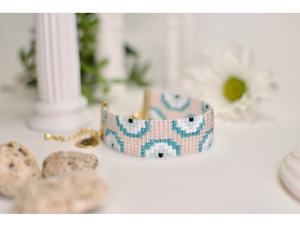 ručně.tkaný náramek v řeckém stylu řecké oko crazy about greece in prague 2