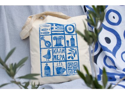 plátěná taška kalimera crazy about greece in prague 1