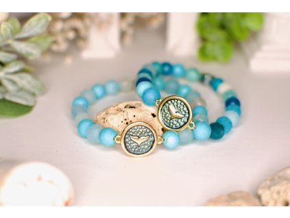 Náramek z minerálních kamenů v modrých tónech | VELRYBA