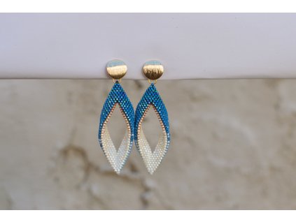 Náušnice Miyuki | Modro-béžové