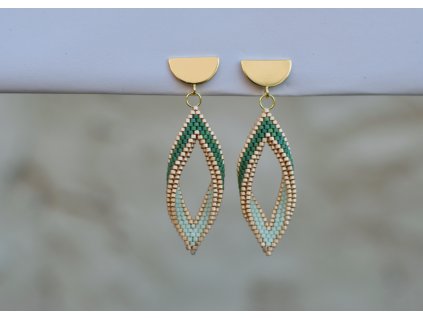 Náušnice Miyuki I Olivové