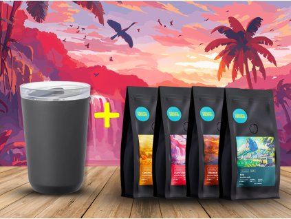 286 termohrnek kinto to go tumbler cerny 360ml a degustacni sada i