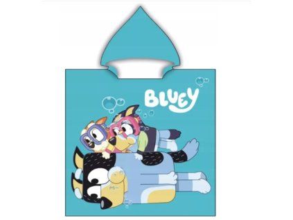 Plážová osuška pončo Bluey pro děti