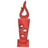 kerze led flamme deko objekt holz 36cm rot~2
