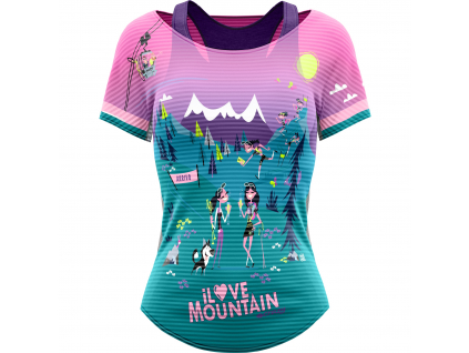 CRAZY T-SHIRT SLASH WOMAN I LOVE MOUNTAIN (Velikost XS)