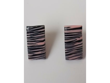 Náušnice Růžová zebra