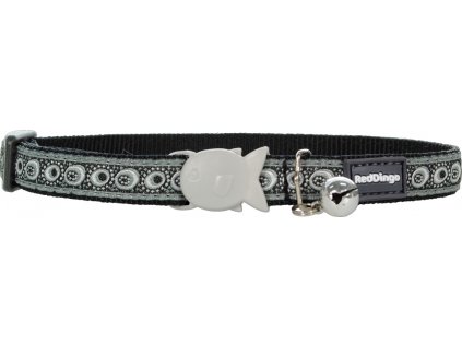 Nylonový černý obojek pro kočku se vzorem COSMOS