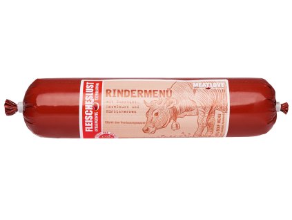 Psí salám Hovězí menu s cuketou, lískovými oříšky a dýňovými semínky 200g