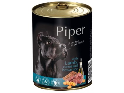 Konzerva pro psa Piper s jehněčím, mrkví a hnědou rýží 800g