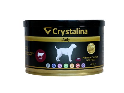 hovězi s mrkví. monoproteinová konzerva pro psa crystalina