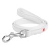 Ploché kožené vodítko s nápisem WAU dog bílé 122cm
