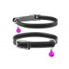 Kožený obojek pro kočku  čierny (Obvod krku 17-20 cm,	šířka: 9 mm)