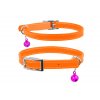 Kožený obojek pro kočku  oranžový (Obvod krku 17-20 cm,	šířka: 9 mm)