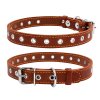 Kožený obojek nastavitelný hnědý