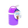 Rastúci cestovní láhev na vodu pro psa s miskou fialová