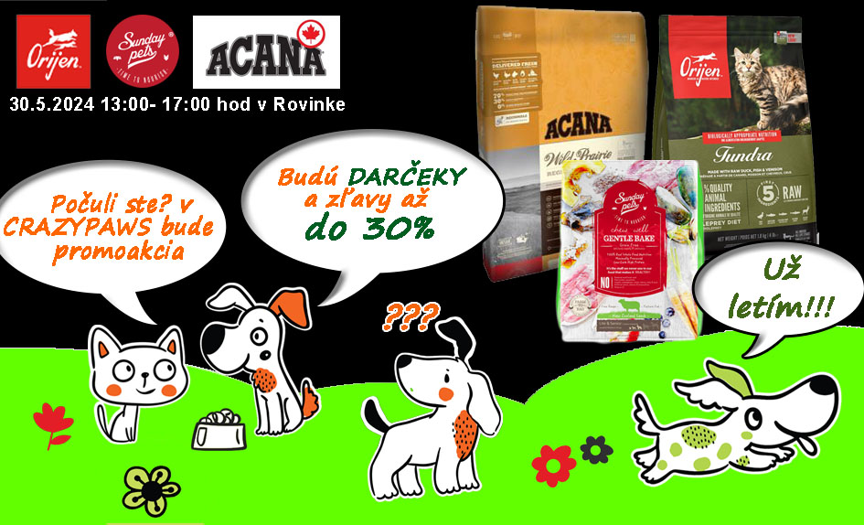 PROMO akcia Sundaypets, Acany a Orijenu v našej predajni