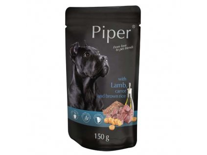 Kapsička pre psa Piper s jahňacinou mrkvou a hnedou ryžou 500g