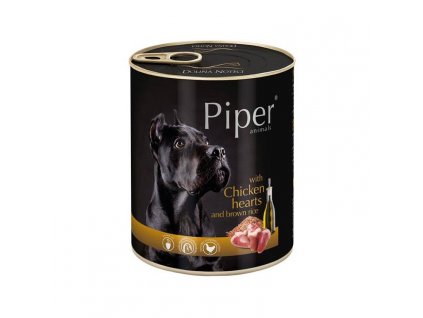 pipeťr konzerva pre psa kuracie srdiečka Piper 800g